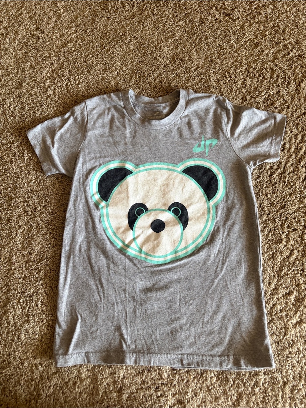 Dude Perfect Gray Kids' Panda Graphic Tee with Mint Accents